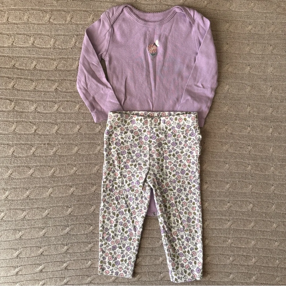 EUC Carter’s 3pc Baby Girl Mix’n’Match Bundle, Lilac Floral, 18 Months